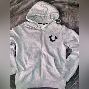 True Religion Men’s Grey Color Zip up Hoodie